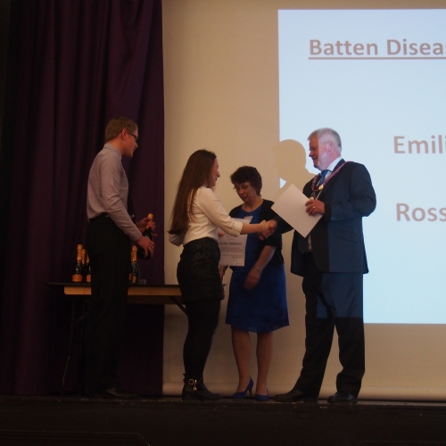 Councillor Alan Oliver Presenting The Certificates Of Appreciation To Emilia And Ross