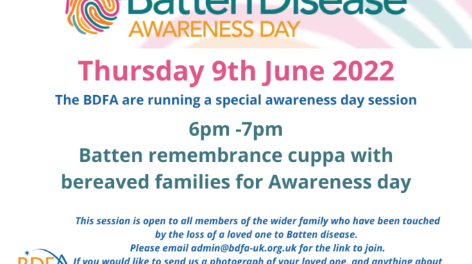 Join Us On Awareness Day For Batten Remembrance Cuppa With Bereaved Families