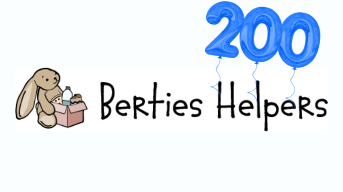 Huge Congratulations To The Wonderful Bertie’s Helpers On The Milestone Of 200 Deliveries So Far!